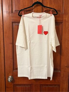 CJ Hendry - Tony’s Chocoloney White Short Sleeve Tee with Red Heart Patch